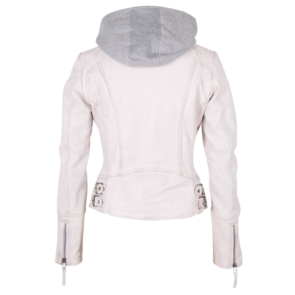 Geaca de Piele Dama Gipsy Alba Nola 2 LEGV geci de piele - readytowear.ro