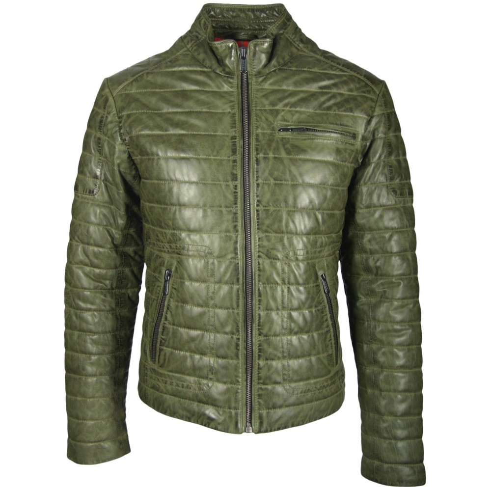 Geaca de Piele Naturala Barbati Gipsy Verde Ocean LNBV W Geaca de Piele Naturala Barbati Gipsy Verde Ocean LNBV W - readytowear