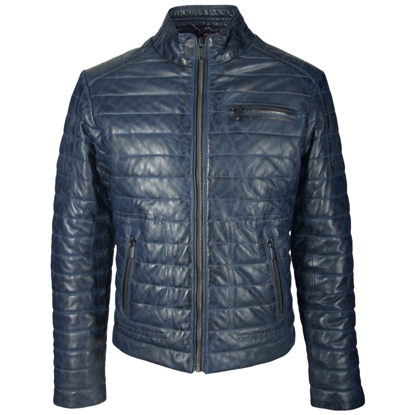 Geaca de Piele Naturala Barbati Gipsy Bleumarin Ocean LNBV W – Black Friday
