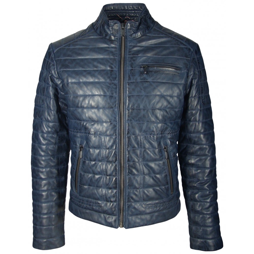Geaca de Piele Naturala Barbati Gipsy Bleumarin Ocean LNBV W Geaca de Piele Naturala Barbati Gipsy Bleumarin Ocean LNBV W - readytowear