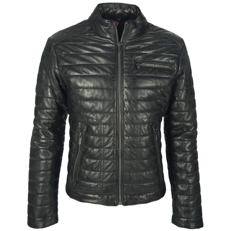 Geaca de Piele Naturala Barbati Gipsy Neagra Ocean LNBV W – IMBRACAMINTE