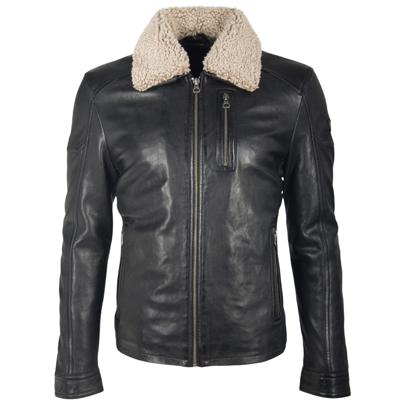 Geaca de Piele Naturala Barbati Gipsy Neagra Onzo LAHUV W – IMBRACAMINTE