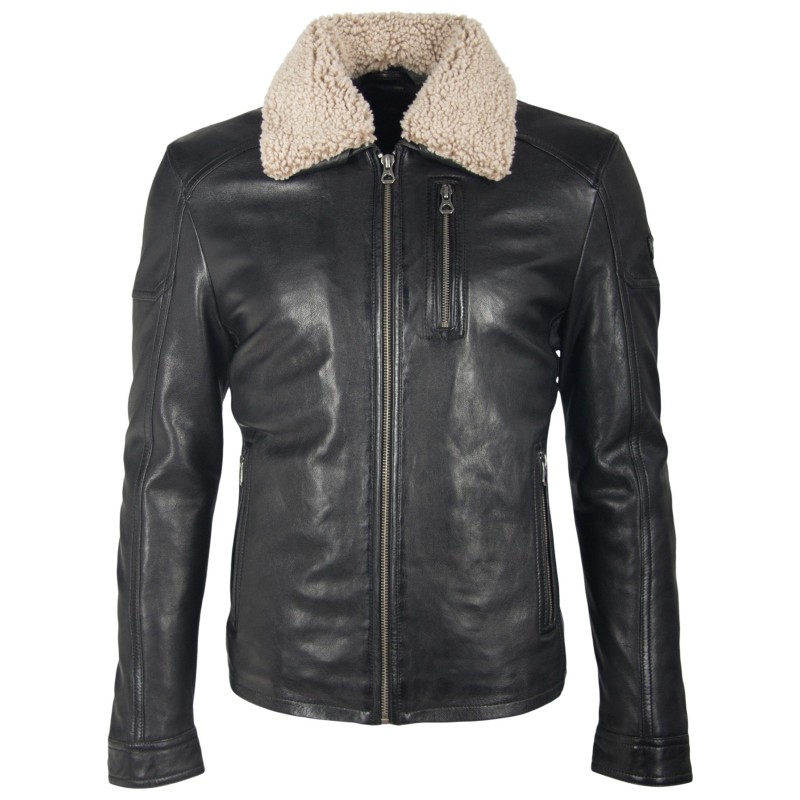 Geaca de Piele Naturala Barbati Gipsy Neagra Onzo LAHUV W – IMBRACAMINTE