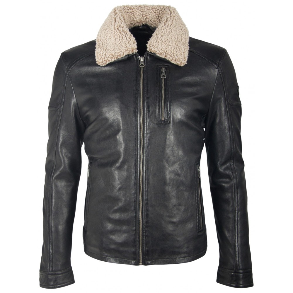 Geaca de Piele Naturala Barbati Gipsy Neagra Onzo LAHUV W Geaca de Piele Naturala Barbati Gipsy Neagra Onzo LAHUV W - readytowear
