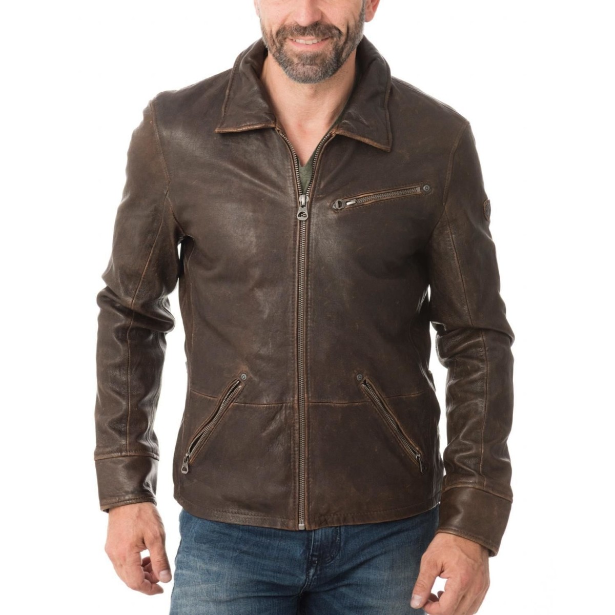 Geaca de Piele Naturala Barbati Gipsy Maro Vintage Orson SF LANTV – IMBRACAMINTE