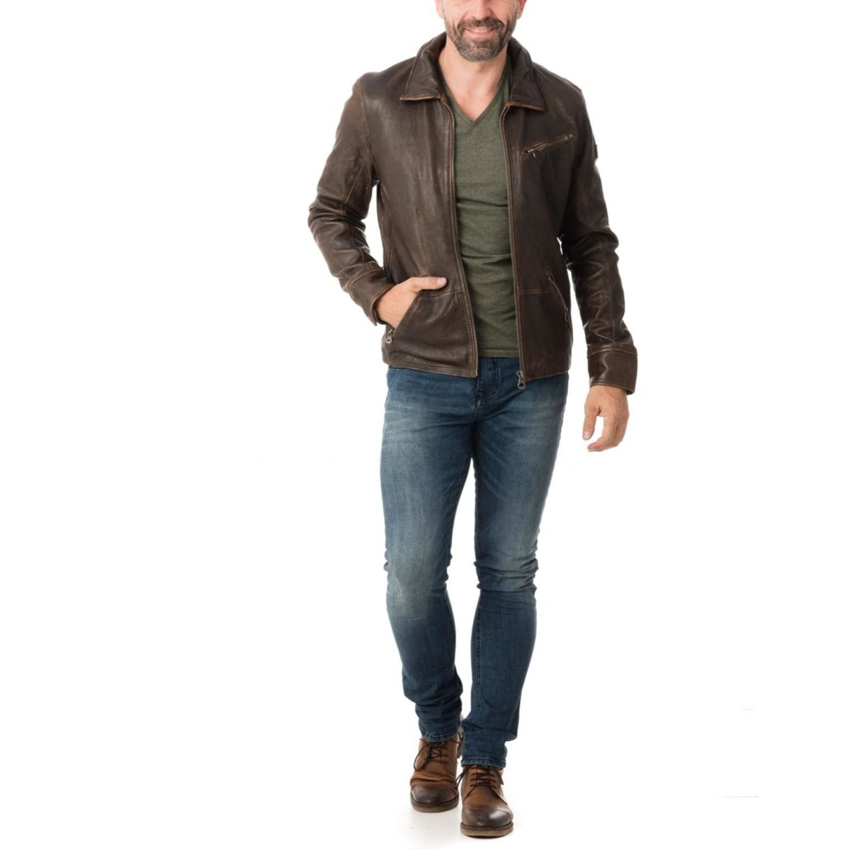 Geaca de Piele Naturala Barbati Gipsy Maro Vintage Orson SF LANTV – IMBRACAMINTE