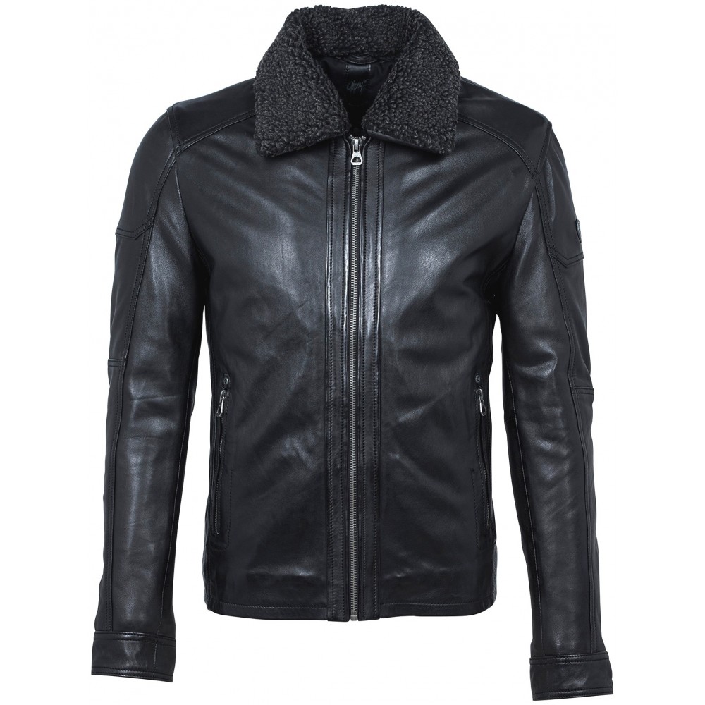 Geaca de Piele Naturala Barbati Gipsy Neagra Owen W18 LAHUV W Geaca de Piele Naturala Barbati Gipsy Neagra Owen W18 LAHUV W - readytowear.ro