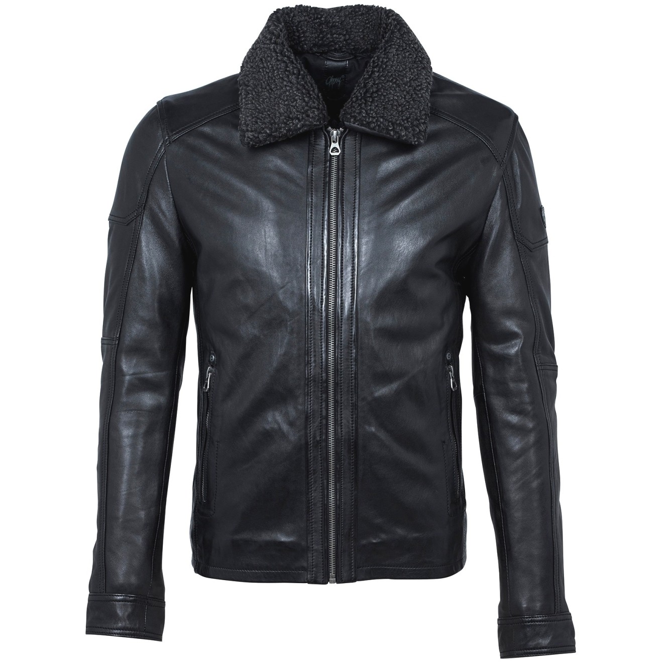 Geaca de Piele Naturala Barbati Gipsy Neagra Owen W18 LAHUV W – Black Friday Geaca de Piele Naturala Barbati Gipsy Neagra Owen W18 LAHUV W – Black Friday