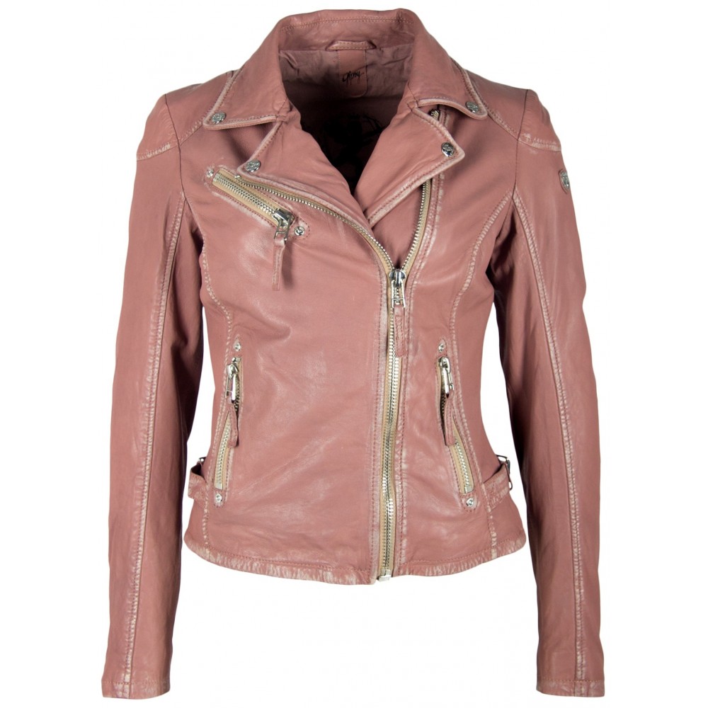 Geaca de Piele Naturala Dama Gipsy Roz Prafuit PGG LABAGV Geaca de Piele Naturala Dama Gipsy Roz Prafuit PGG LABAGV - readytowear