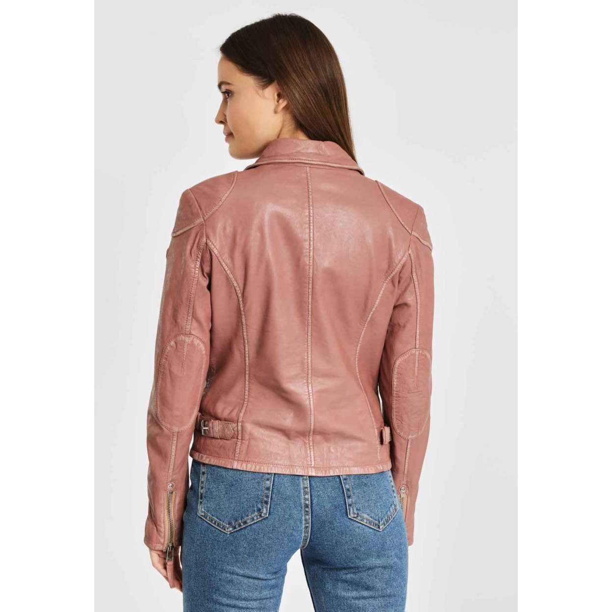 Geaca de Piele Naturala Dama Gipsy Roz Prafuit PGG LABAGV – IMBRACAMINTE