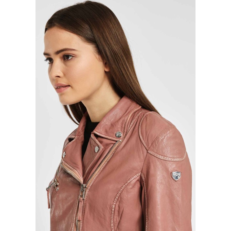 Geaca de Piele Naturala Dama Gipsy Roz Prafuit PGG LABAGV – IMBRACAMINTE