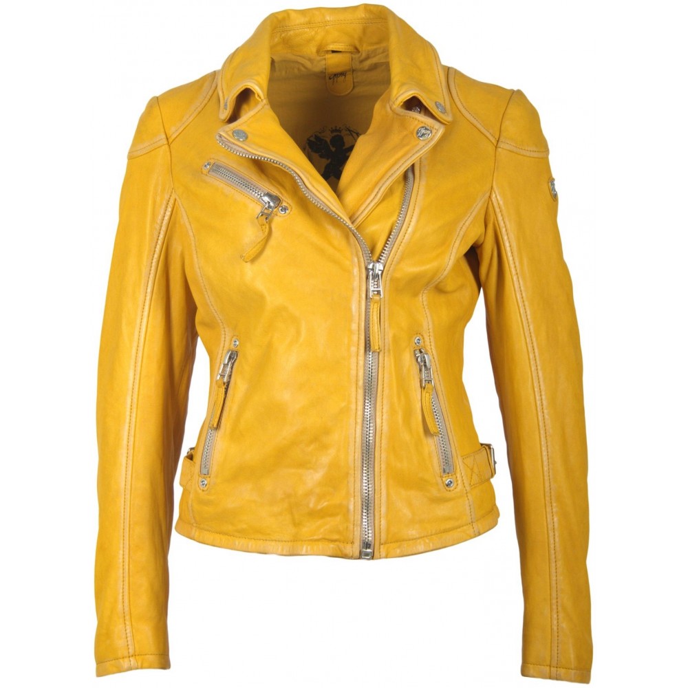 Geaca de Piele Naturala Dama Gipsy Galbena PGG LABAGV Geaca de Piele Naturala Dama Gipsy Galbena PGG LABAGV - readytowear.ro