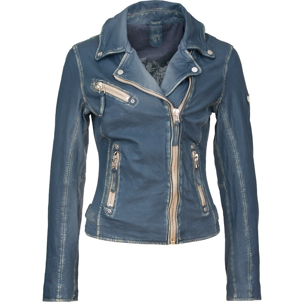 Geaca de Piele Dama Gipsy Albastru-Denim PGG LULV geci de piele - readytowear.ro