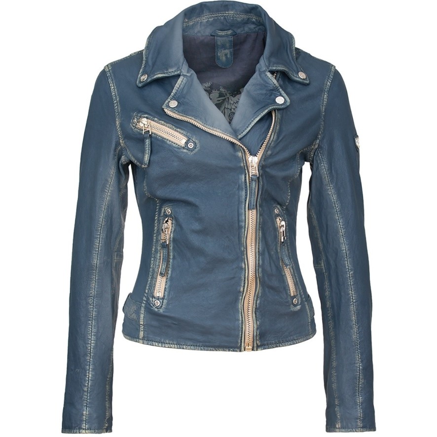 Geaca de Piele Dama Gipsy Albastru-Denim PGG LULV – IMBRACAMINTE