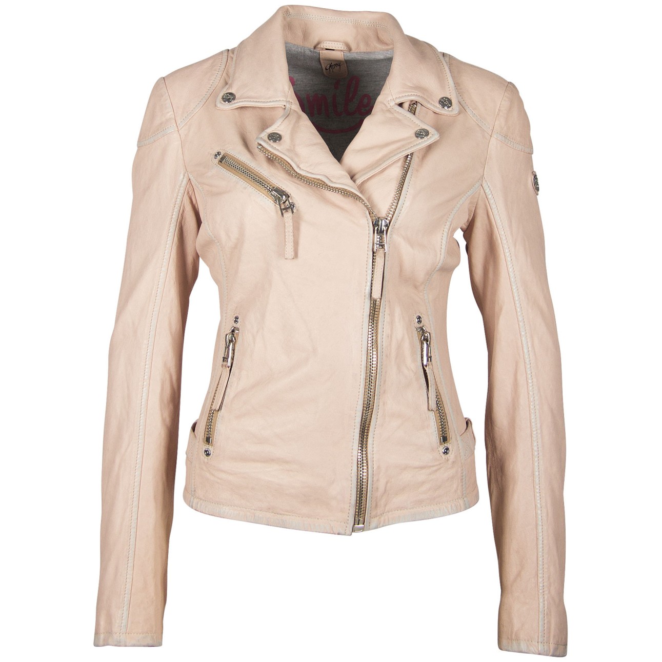 Geaca de Piele Naturala Dama Gipsy Roz Pal PGG S20 LABAGV – IMBRACAMINTE