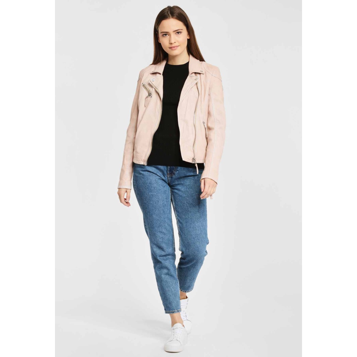 Geaca de Piele Naturala Dama Gipsy Roz Pal PGG S20 LABAGV – IMBRACAMINTE