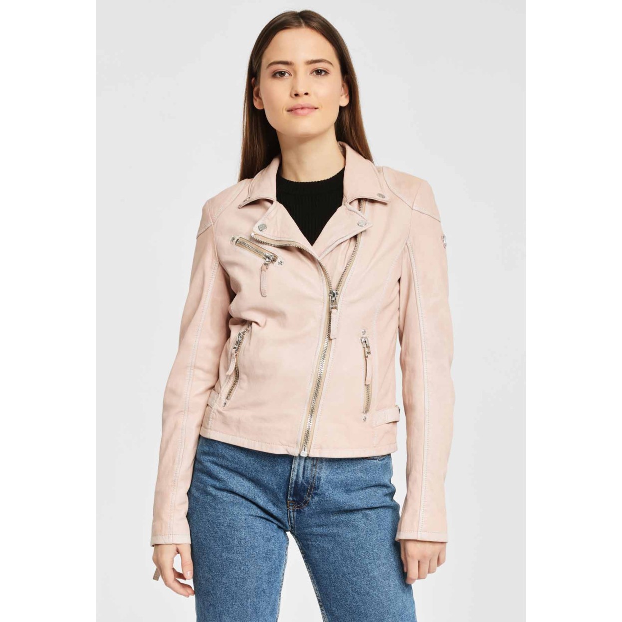 Geaca de Piele Naturala Dama Gipsy Roz Pal PGG S20 LABAGV – IMBRACAMINTE