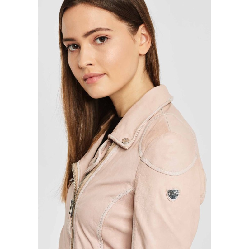 Geaca de Piele Naturala Dama Gipsy Roz Pal PGG S20 LABAGV – IMBRACAMINTE