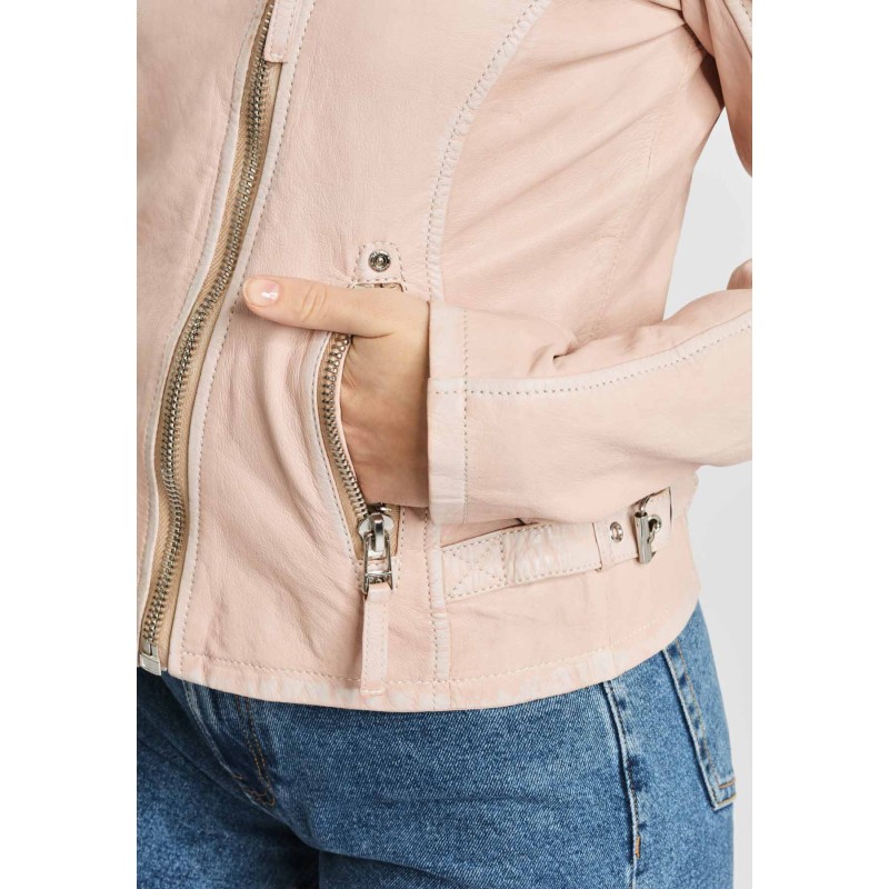 Geaca de Piele Naturala Dama Gipsy Roz Pal PGG S20 LABAGV – IMBRACAMINTE