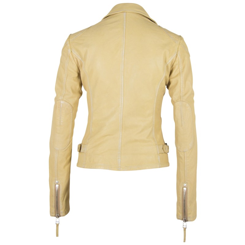 Geaca de Piele Naturala Dama Gipsy Galben Pal PGG S20 LABAGV – IMBRACAMINTE