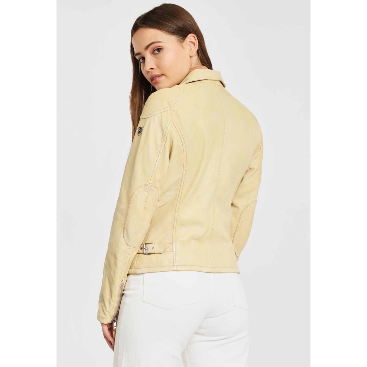 Geaca de Piele Naturala Dama Gipsy Galben Pal PGG S20 LABAGV – IMBRACAMINTE