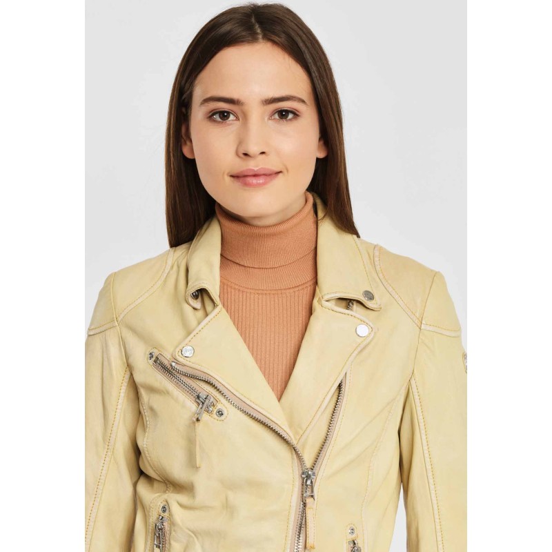 Geaca de Piele Naturala Dama Gipsy Galben Pal PGG S20 LABAGV – IMBRACAMINTE