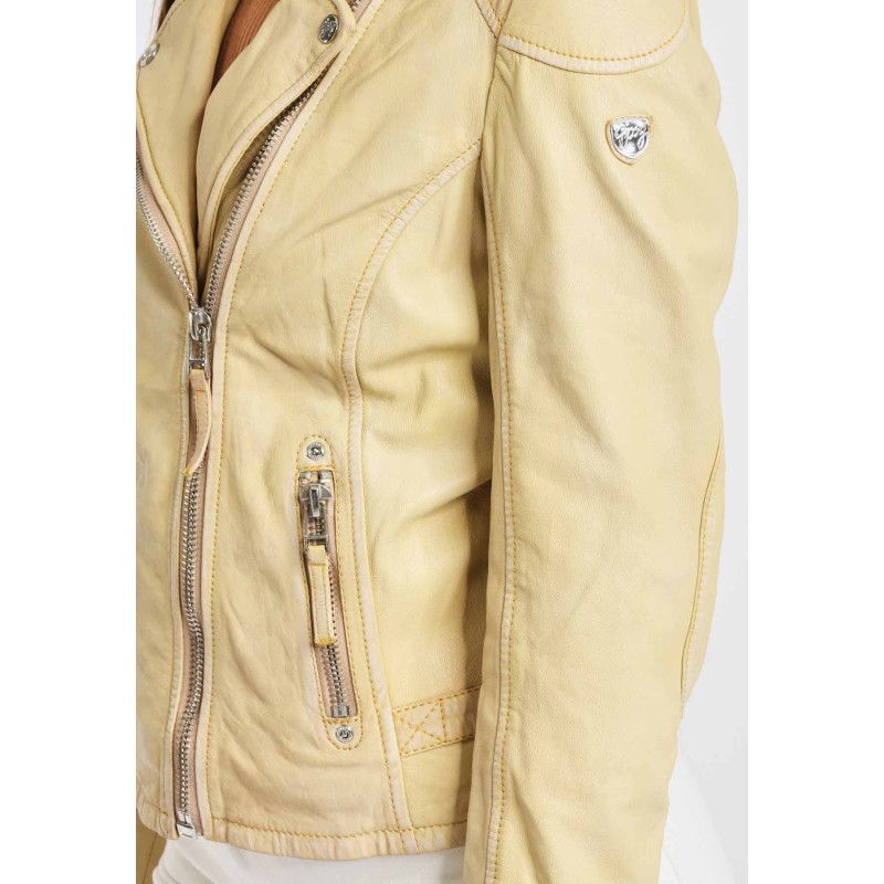 Geaca de Piele Naturala Dama Gipsy Galben Pal PGG S20 LABAGV – IMBRACAMINTE