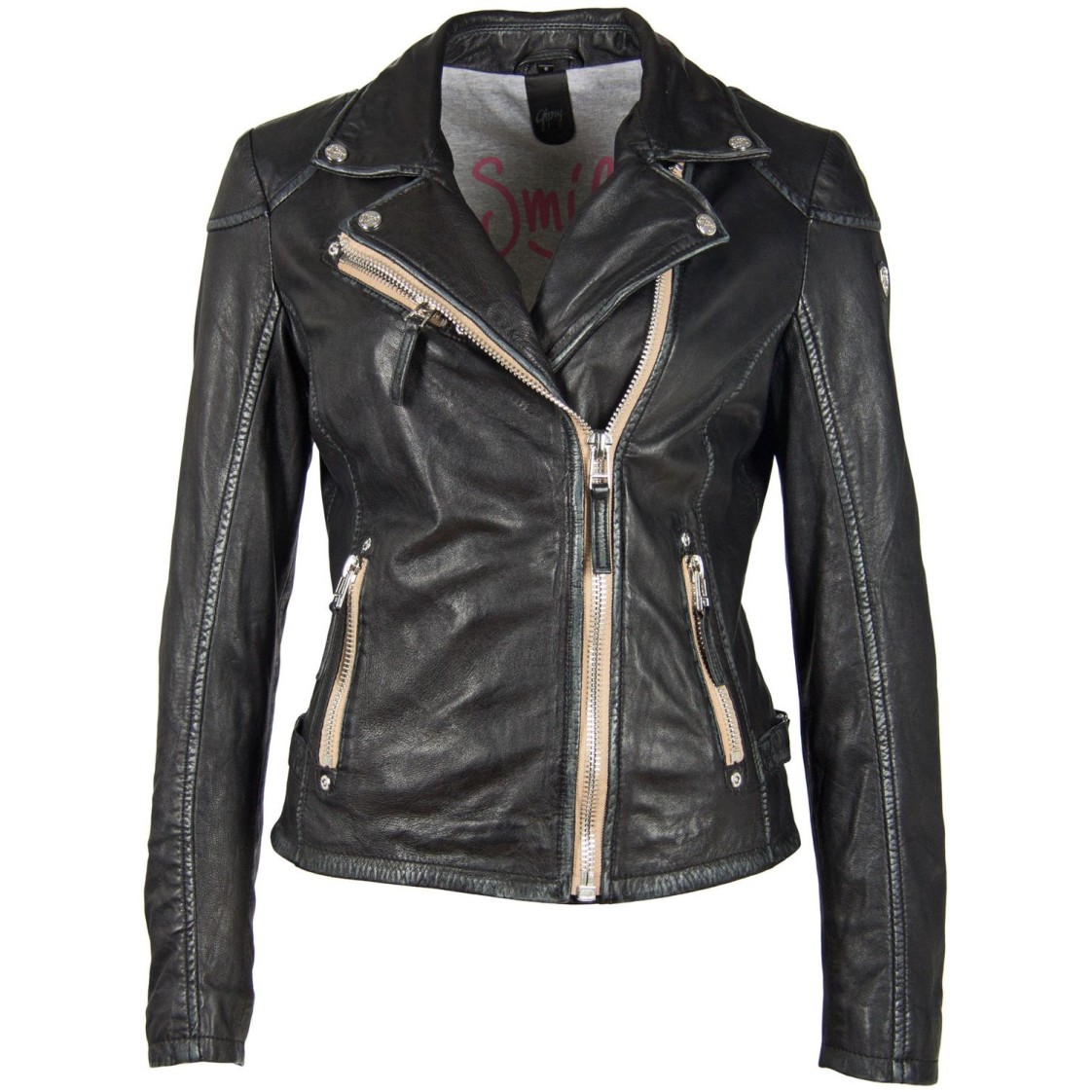 Geaca de Piele Dama Gipsy Neagra PGG S21 LABAGV – IMBRACAMINTE