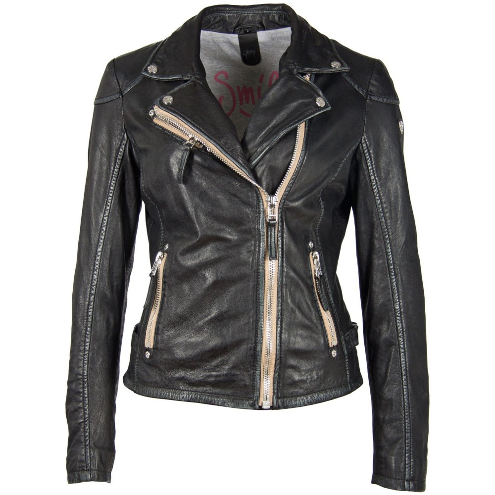 Geaca de Piele Dama Gipsy Neagra PGG S21 LABAGV Geaca de Piele Dama Gipsy Neagra PGG S21 LABAGV - readytowear
