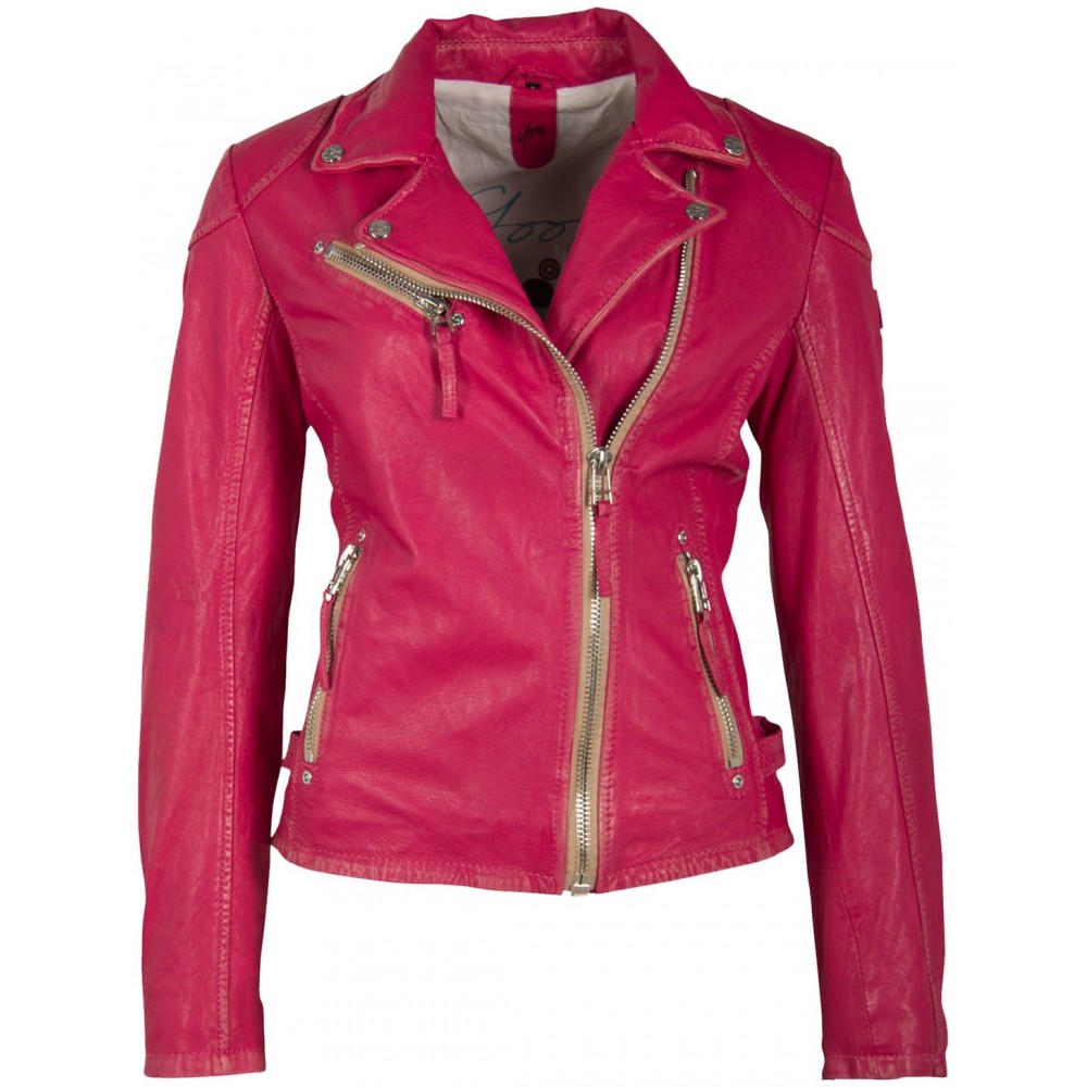 Geaca de Piele Naturala Dama Gipsy Fucsia PGG S21 LABAGV - readytowear.ro