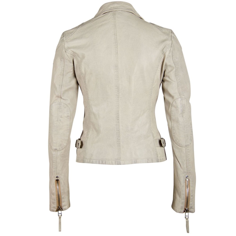 Geaca de Piele Dama Gipsy Alb Murdar PGG S21 LABAGV geci de piele - readytowear.ro