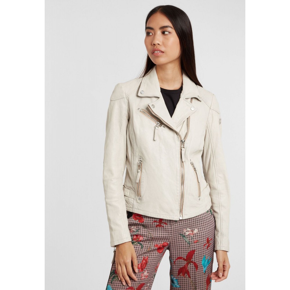 Geaca de Piele Dama Gipsy Alb Murdar PGG S21 LABAGV geci de piele - readytowear.ro