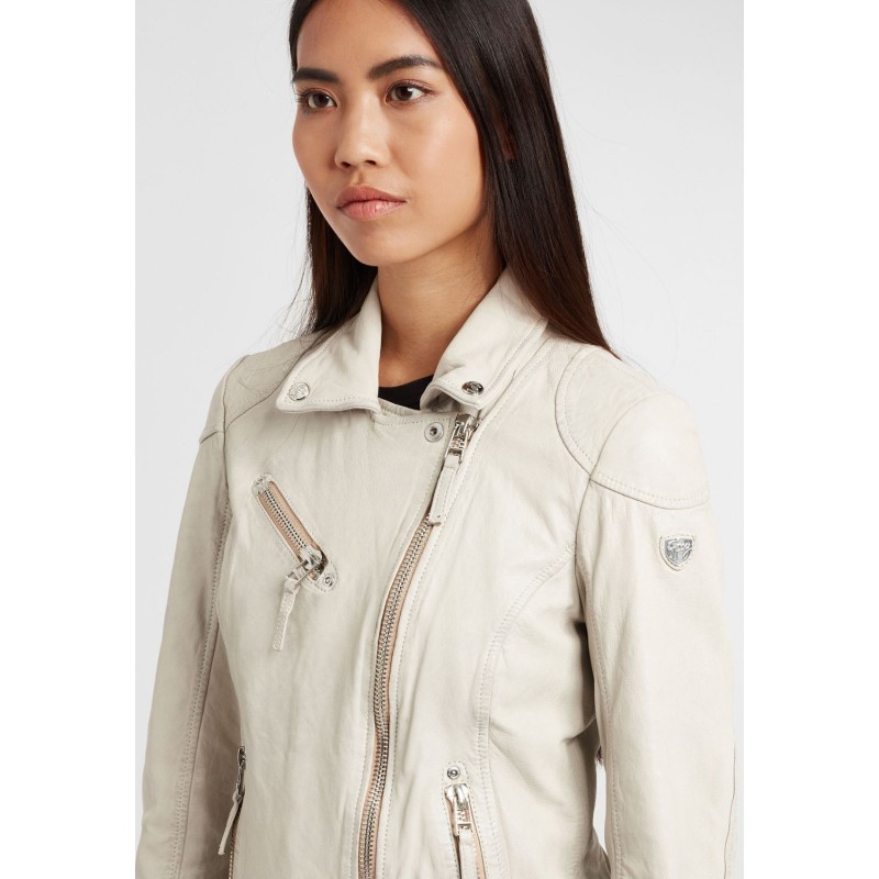 Geaca de Piele Dama Gipsy Alb Murdar PGG S21 LABAGV – IMBRACAMINTE