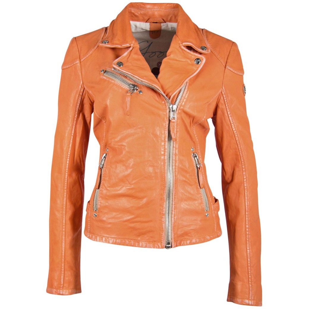 Geaca de Piele Dama Gipsy Portocalie PGG S21 LABAGV – IMBRACAMINTE