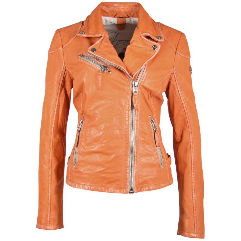 Geaca de Piele Dama Gipsy Portocalie PGG S21 LABAGV – IMBRACAMINTE