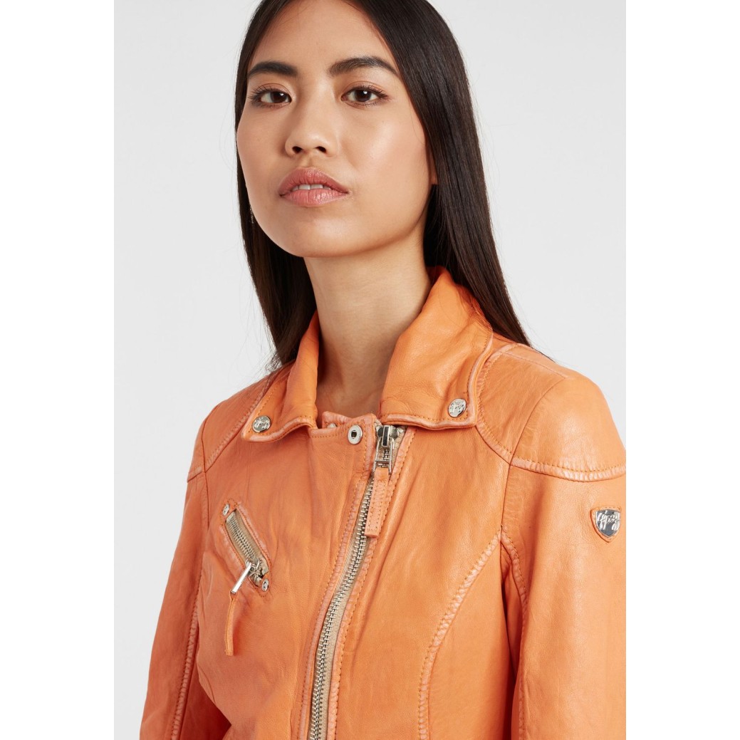 Geaca de Piele Dama Gipsy Portocalie PGG S21 LABAGV – IMBRACAMINTE