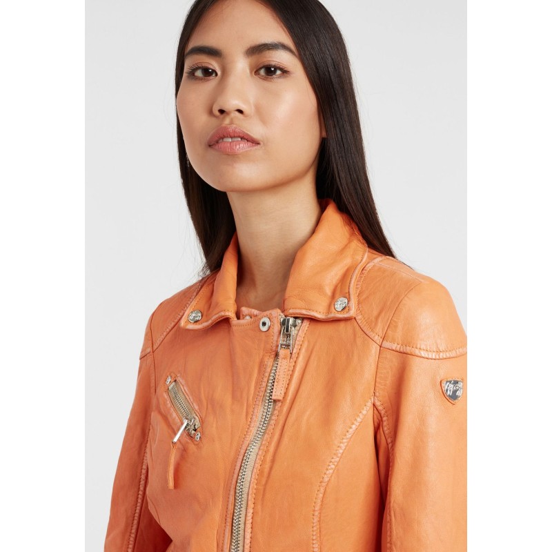 Geaca de Piele Dama Gipsy Portocalie PGG S21 LABAGV – IMBRACAMINTE