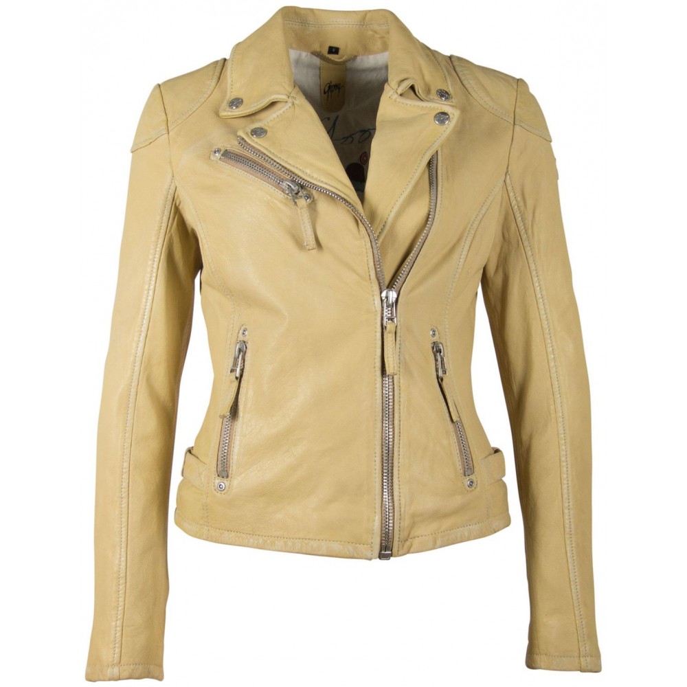 Geaca de Piele Dama Gipsy Galben Pal PGG S21 LABAGV Geaca de Piele Dama Gipsy Galben Pal PGG S21 LABAGV - readytowear