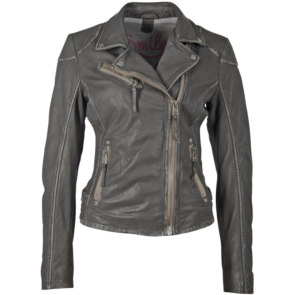 Geaca de Piele Dama Gipsy Gri Inchis PGG W20 LABAGV geci de piele - readytowear.ro