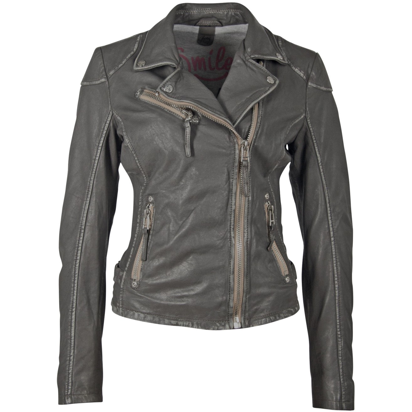 Geaca de Piele Dama Gipsy Gri Inchis PGG W20 LABAGV – IMBRACAMINTE