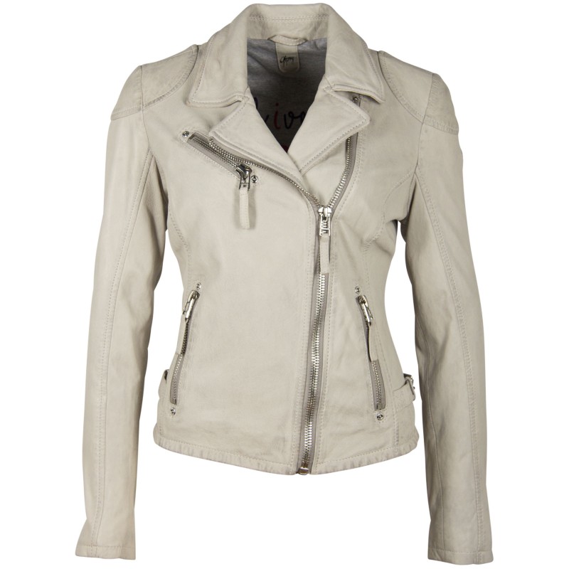 Geaca de Piele Dama Gipsy Alb Murdar PGG W20 LABAGV – IMBRACAMINTE