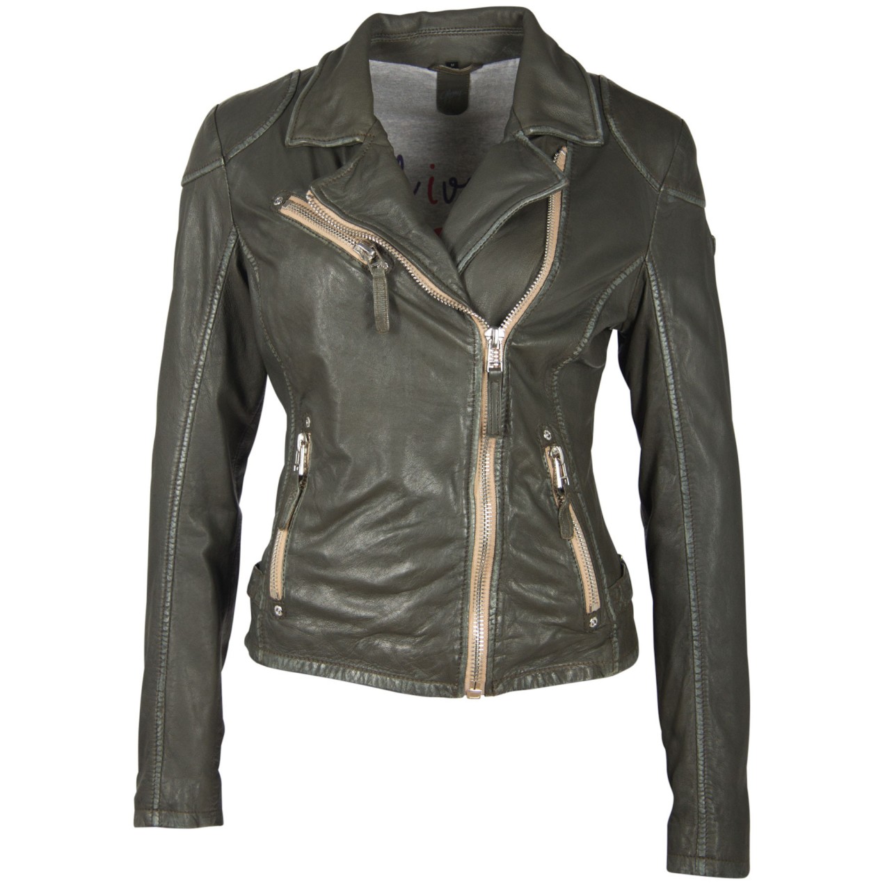 Geaca de Piele Naturala Dama Gipsy Olive PGG W20 LABAGV – IMBRACAMINTE