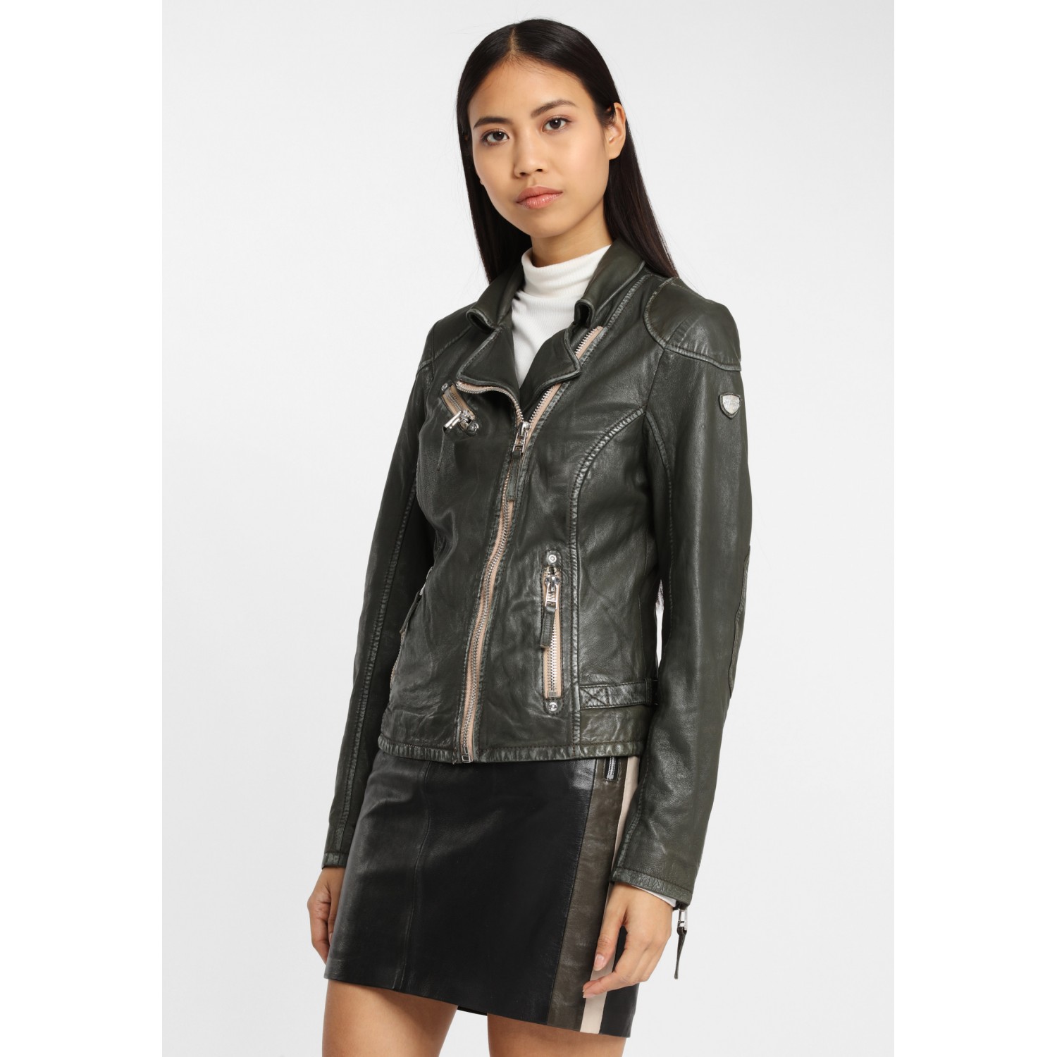 Geaca de Piele Naturala Dama Gipsy Olive PGG W20 LABAGV – IMBRACAMINTE