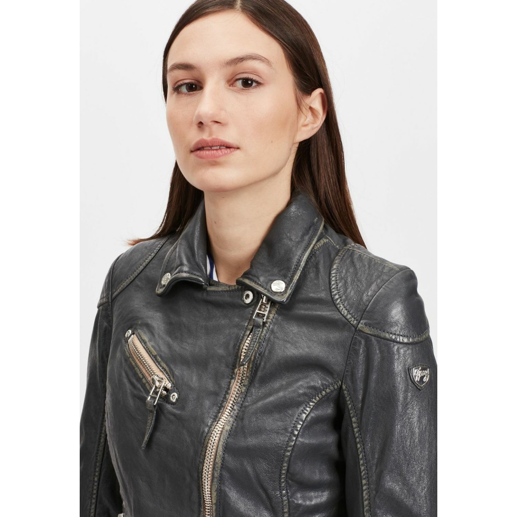 Geaca de Piele Naturala Dama Gipsy Bleumarin Inchis PGG W21 LABAGV – IMBRACAMINTE