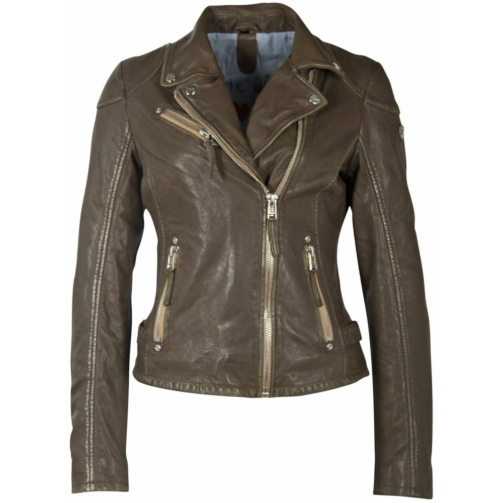 Geaca de Piele Dama Gipsy Olive PGG W21 LABAGV Geaca de Piele Dama Gipsy Olive PGG W21 LABAGV - readytowear