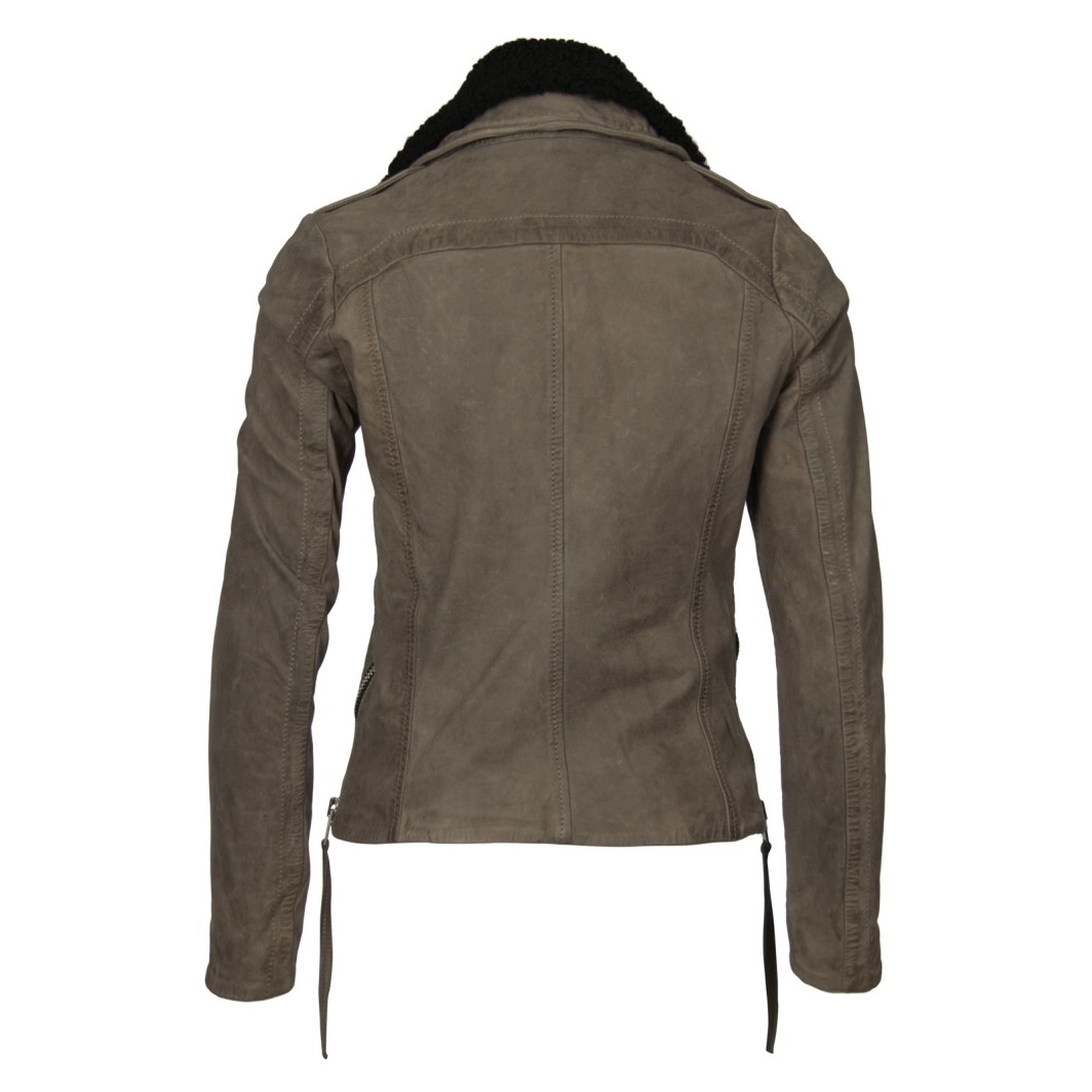 Geaca de Piele Naturala Dama Gipsy Gri Pai SF ZNUWV – IMBRACAMINTE