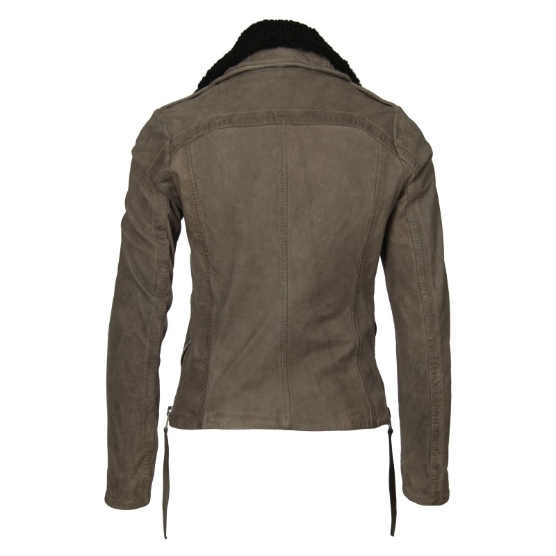 Geaca de Piele Naturala Dama Gipsy Gri Pai SF ZNUWV – IMBRACAMINTE