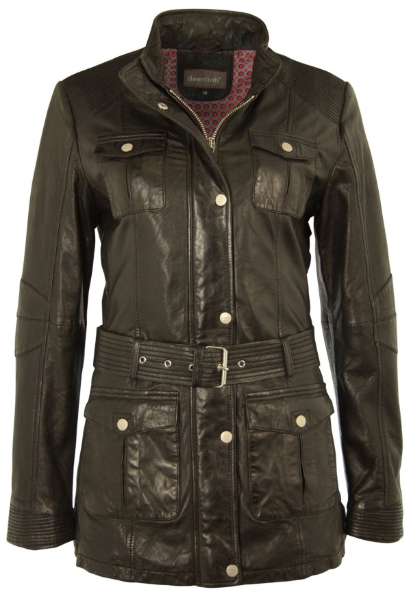 Geaca Lunga de Piele Naturala Dama Gipsy Neagra Pattie NSLONTV – IMBRACAMINTE — fotografia 1