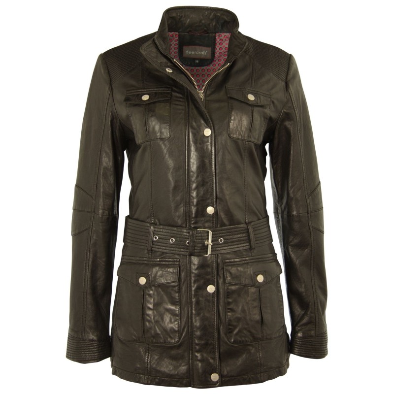 Geaca Lunga de Piele Naturala Dama Gipsy Neagra Pattie NSLONTV – IMBRACAMINTE