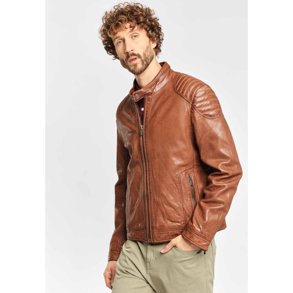 Geaca de Piele Barbati Deercraft Maro Inchis Pier NSLONTV geci de piele - readytowear.ro